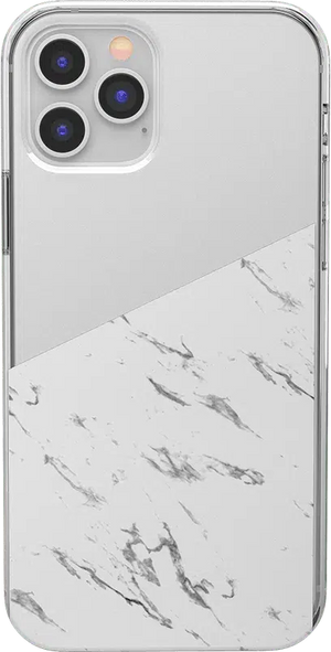 Let's Split | Half White Clear Marble Case iPhone Case get.casely Classic iPhone 12 Pro 