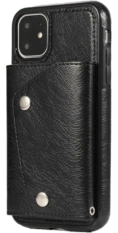 Luxury Faux Leather Slim Phone Wallet Case with Built-in Card