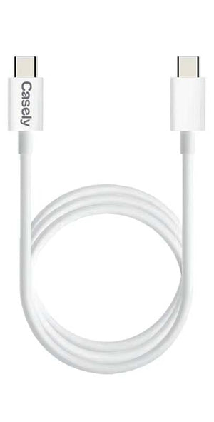 USB-C to USB-C Charging Cord 100W - White Cable Charging Cable get.casely 