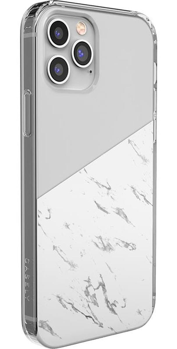 Classic / iPhone X / XS Let's Split | Half White Clear Marble Case Classic / iPhone X / XS Let's Split | Half White Clear Marble Case