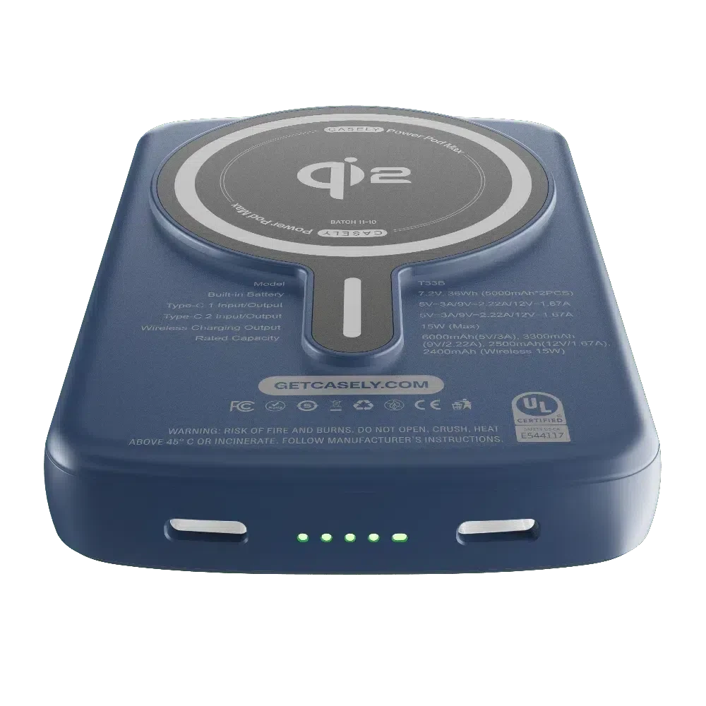 Navy Power Pod Max | Portable Wireless MagSafe Charger - Casely