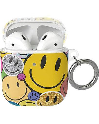Genérico Smiley Face Aesthetic AirPods Case 1 st & 2 nd Generation with  Keychain,Silicon Shockproof Protective Case for AirPods 1 & 2,Cute Smiley AirPods  Case,Yellow : : Electronics