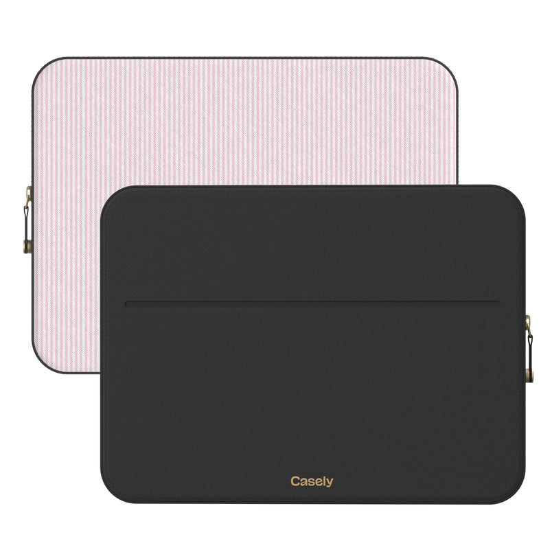 Stripes and the City | Light Pink Pinstripe Laptop Case