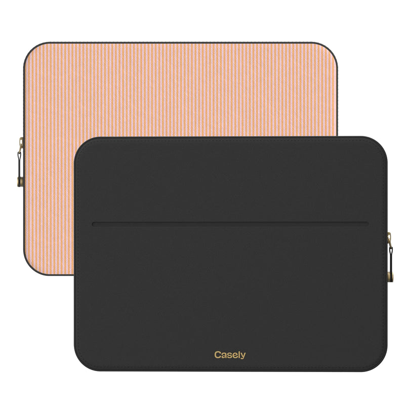 Stripes and the City | Orange & Pink Pinstripe Laptop Case