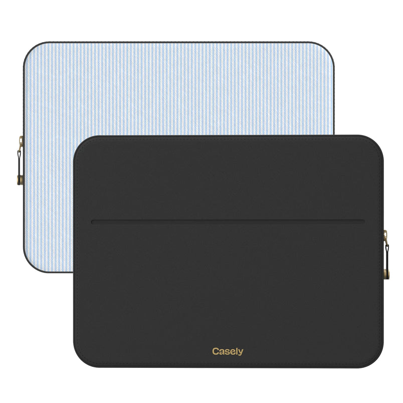 Stripes and the City | Light Blue Pinstripe Laptop Case