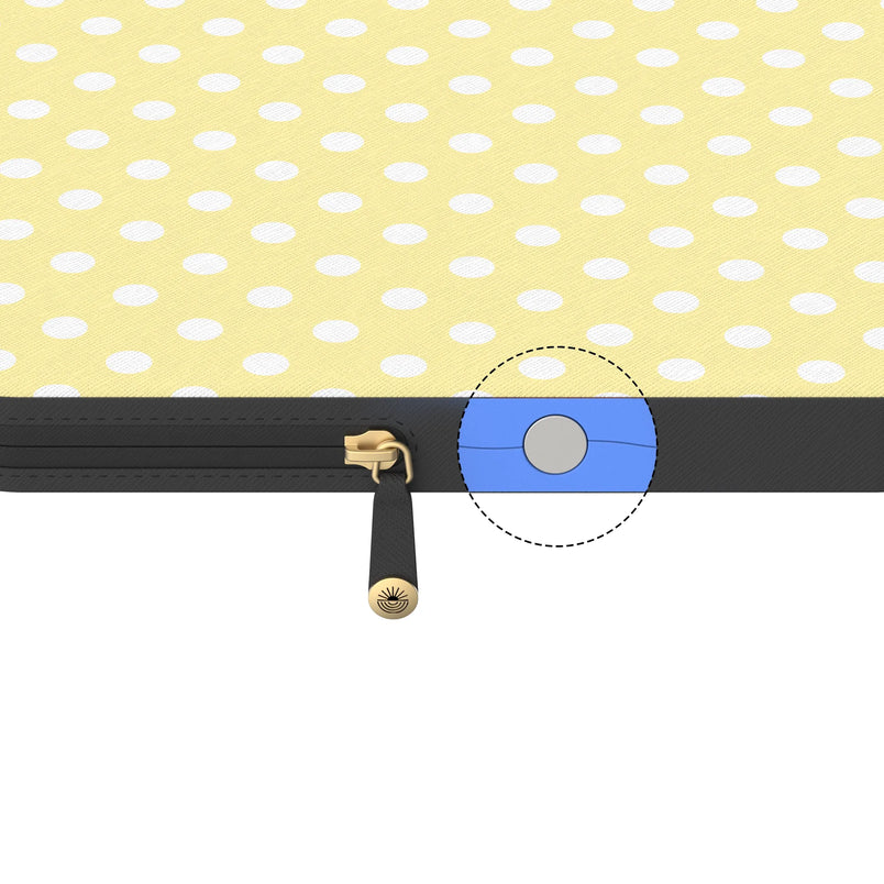Spotted in SoHo | Yellow Polka Dot Laptop Case
