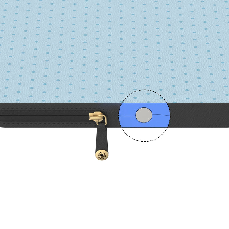 On the Dot | Blue Monochrome Polka Dot Laptop Case