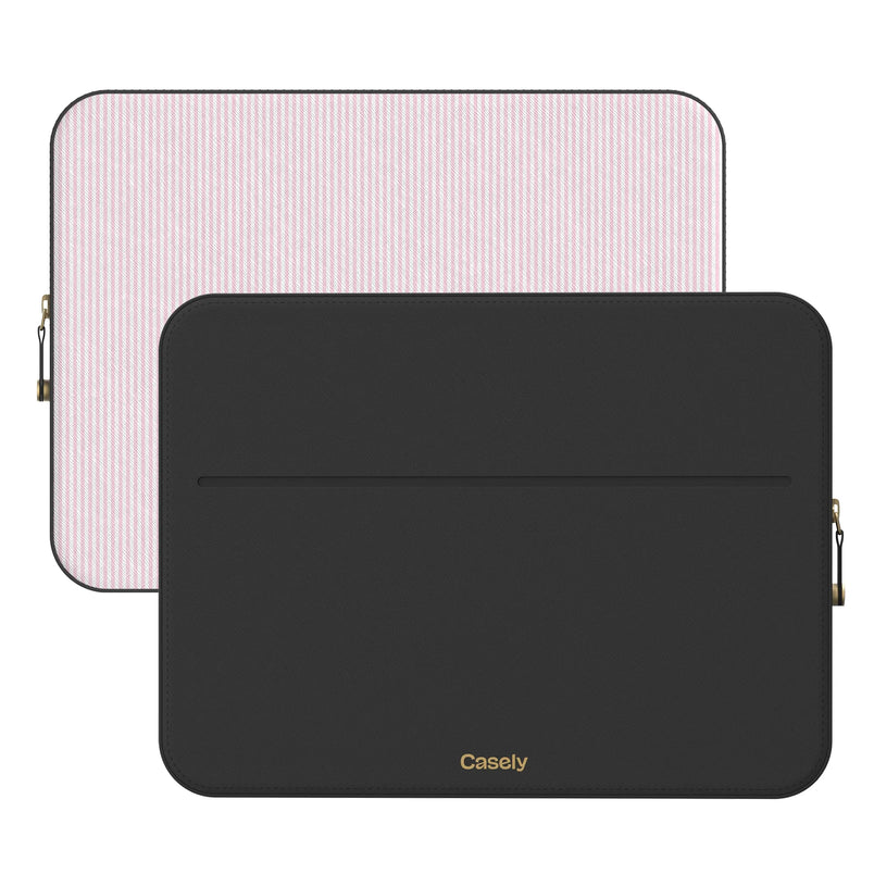 Stripes and the City | Light Pink Pinstripe Laptop Case