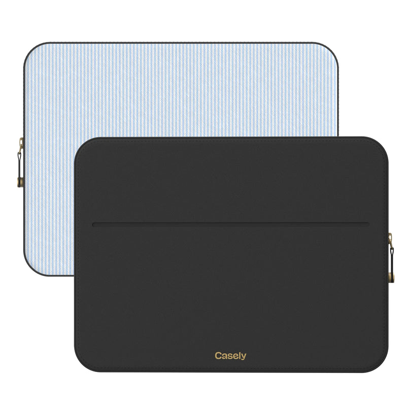 Stripes and the City | Light Blue Pinstripe Laptop Case