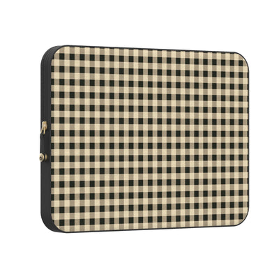 Cedar Lane | Black & Cream Gingham Laptop Case