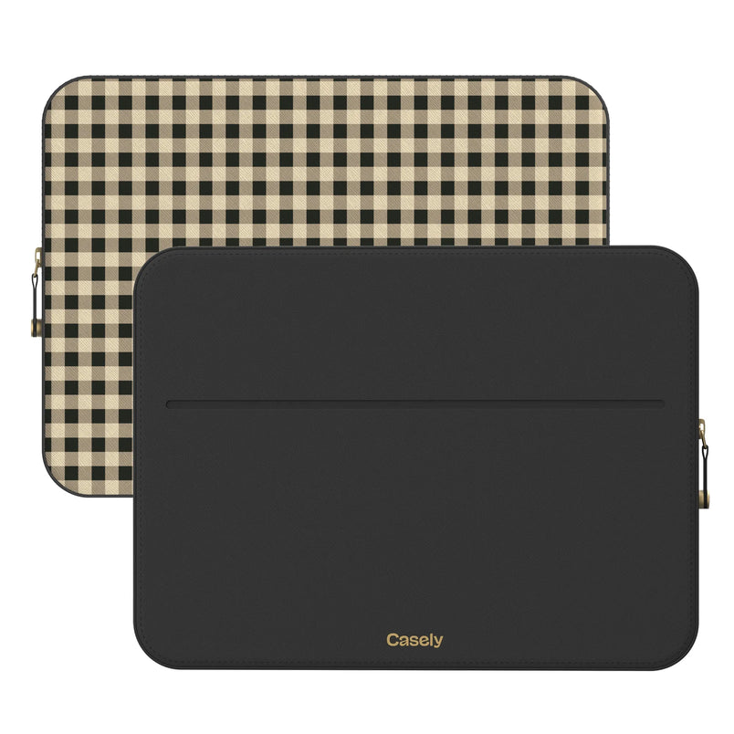 Cedar Lane | Black & Cream Gingham Laptop Case