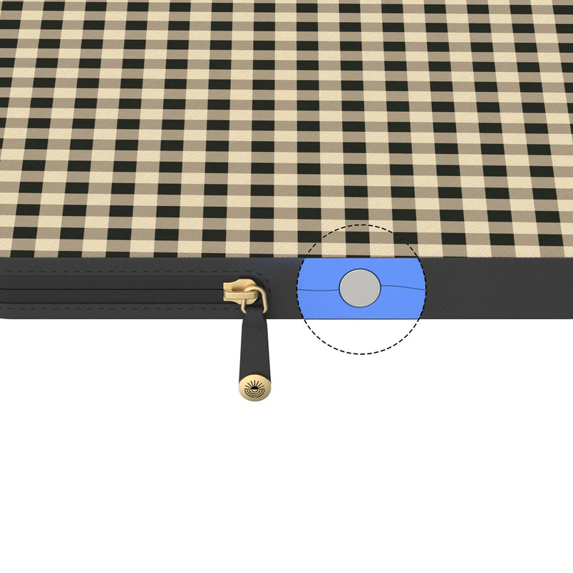Cedar Lane | Black & Cream Gingham Laptop Case
