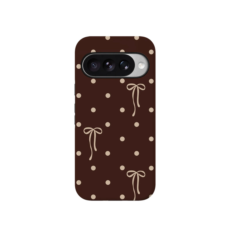 Teddy Bows | Brown Polka Dot Case
