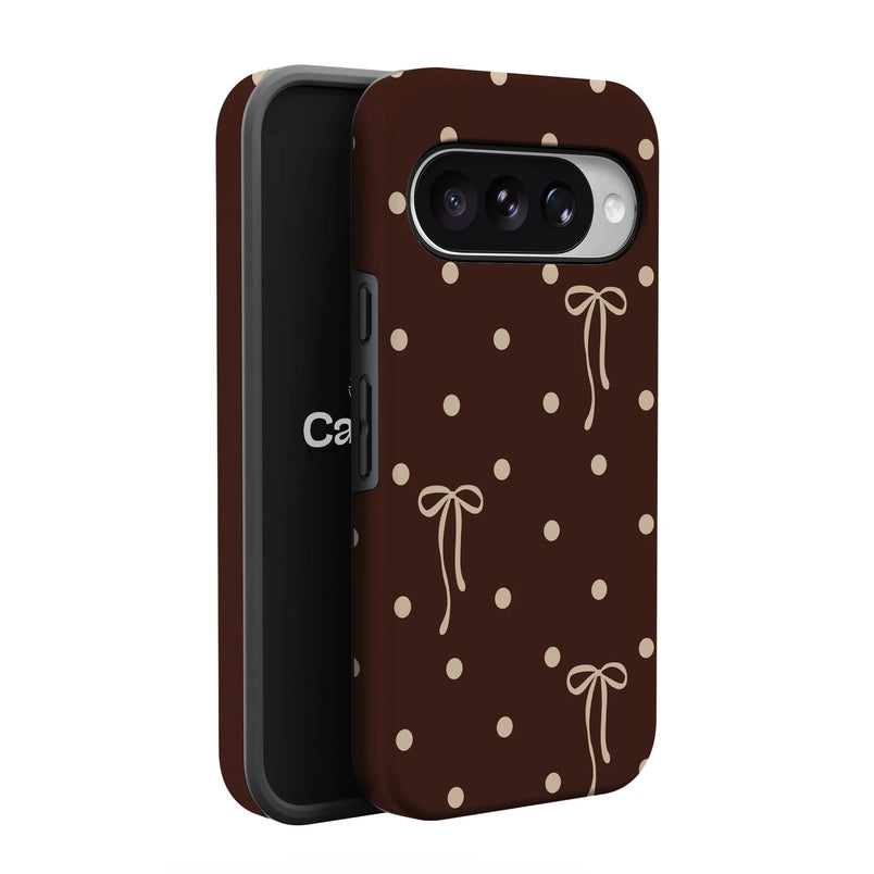 Teddy Bows | Brown Polka Dot Case