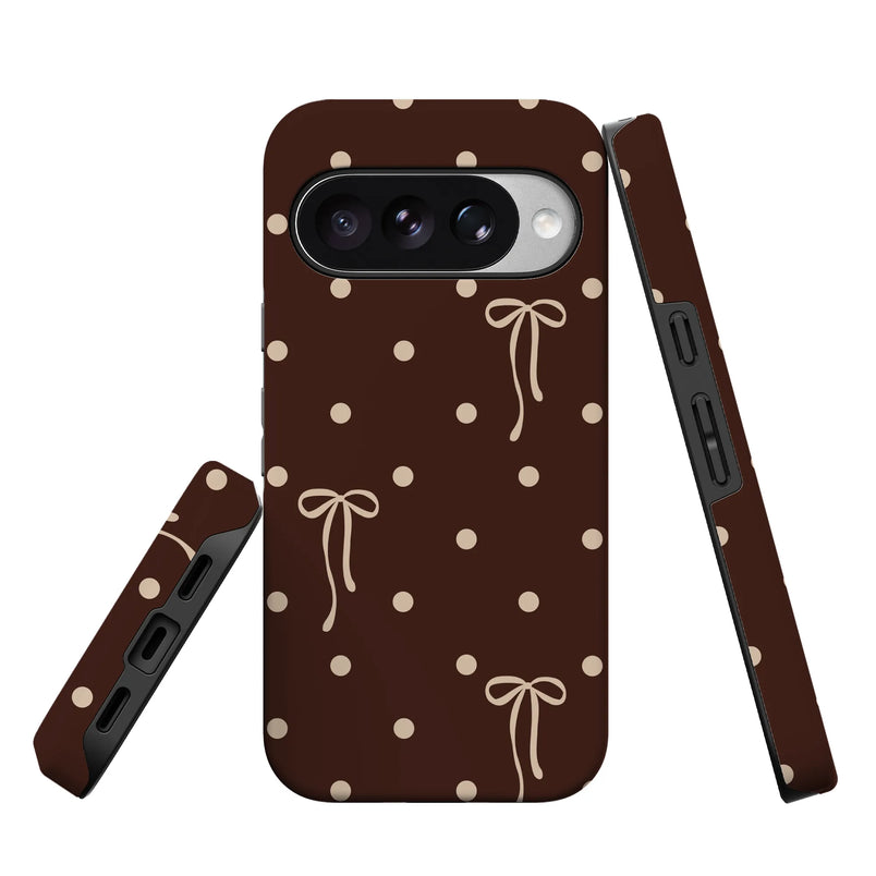 Teddy Bows | Brown Polka Dot Case