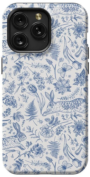 Hop & Bloom | Bunny Toile Case Phone Case Casetry Essential + MagSafe® iPhone 15 Pro Max 
