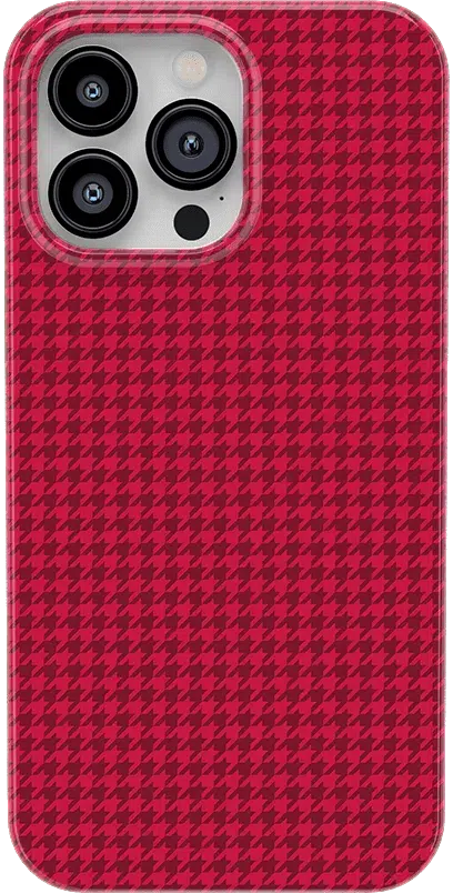 Best Dressed | Pink Houndstooth Case iPhone Case get.casely Classic + MagSafe® iPhone 14 Pro Max 
