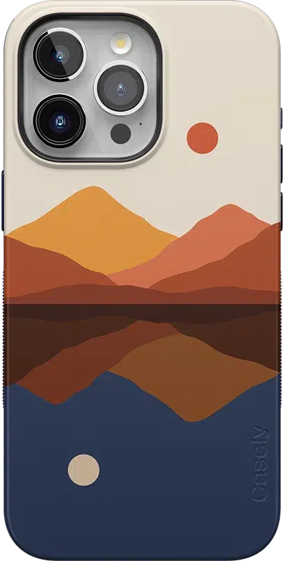 Opposites Attract | Day & Night Colorblock Mountains Case iPhone Case get.casely Classic + MagSafe® iPhone 15 Pro Max 