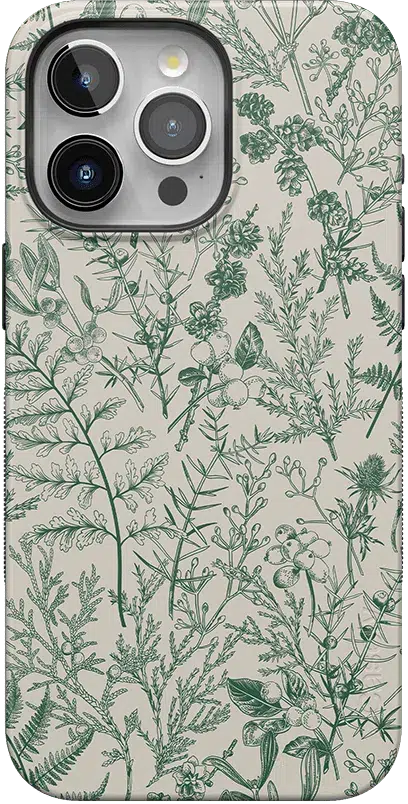 Sage Garden | Green Floral Case iPhone Case get.casely Classic + MagSafe® iPhone 15 Pro Max 