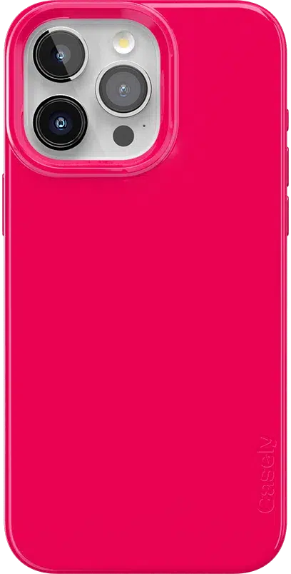Think Pink | Solid Neon Pink Case iPhone Case get.casely Classic + MagSafe® iPhone 15 Pro Max 
