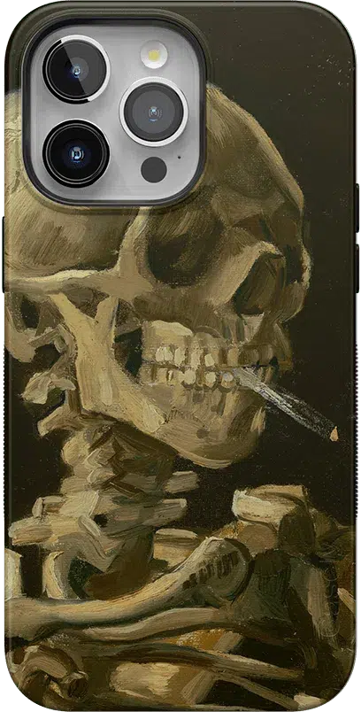 Van Gogh | Skull of a Skeleton with Burning Cigarette Phone Case iPhone Case Van Gogh Museum Classic + MagSafe® iPhone 15 Pro Max 