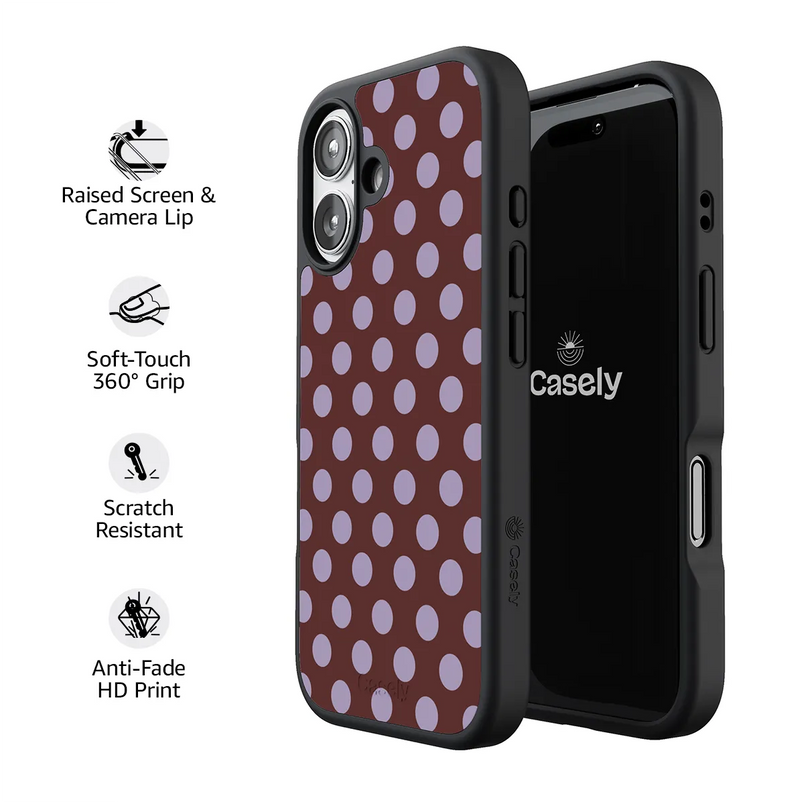 Spotted in SoHo | Burgundy Polka Dot Case