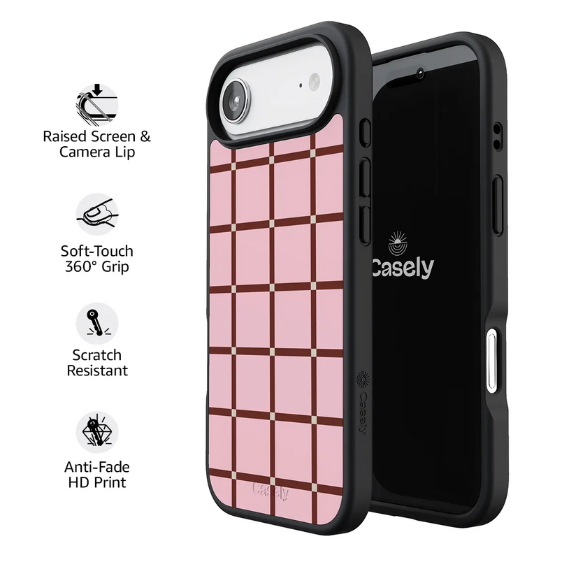 Uptown Gridlock | Pink Checkerboard Case