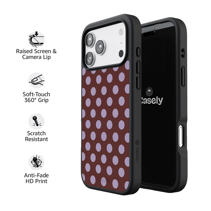 Spotted in SoHo | Burgundy Polka Dot Case