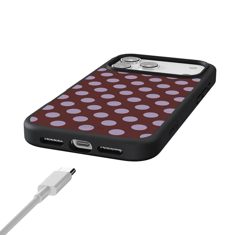 Spotted in SoHo | Burgundy Polka Dot Case