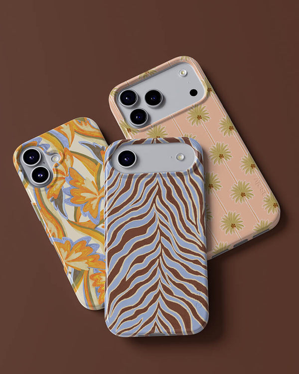 Untamed | Brown & Blue Zebra Case