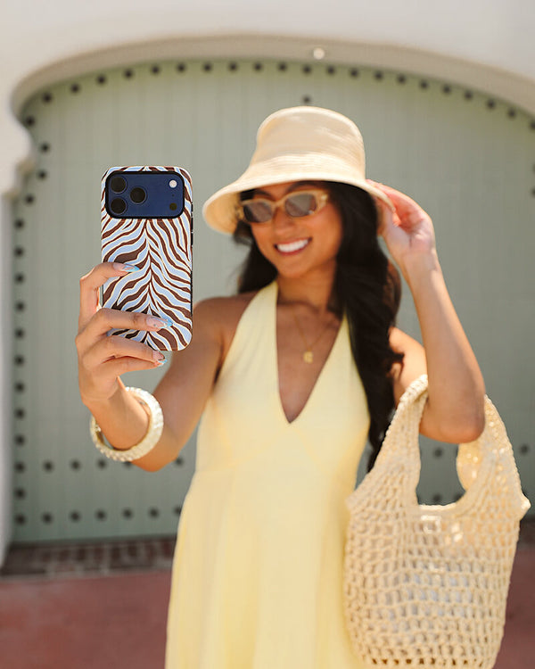 Untamed | Brown & Blue Zebra Case