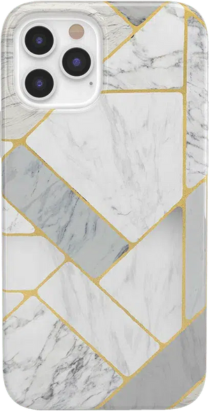 Sharp Lines | Geo White and Gold Marble Case iPhone Case get.casely Classic iPhone 12 Pro 