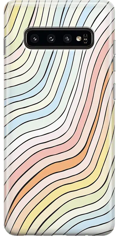 Ride The Wave | Pastel Rainbow Lined Samsung Case Samsung Case get.casely Classic Galaxy S10 Plus 