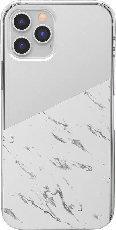 Let's Split | Half White Clear Marble Case iPhone Case get.casely Classic iPhone 12 Pro 
