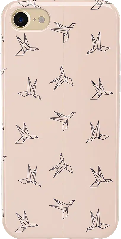 Paper Crane Origami | Beige Pattern iPhone Case get.casely 