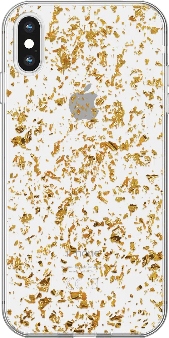Morning Sparkle | Rose and Gold Flaked Clear Case iPhone Case get.casely Classic iPhone X / XS 