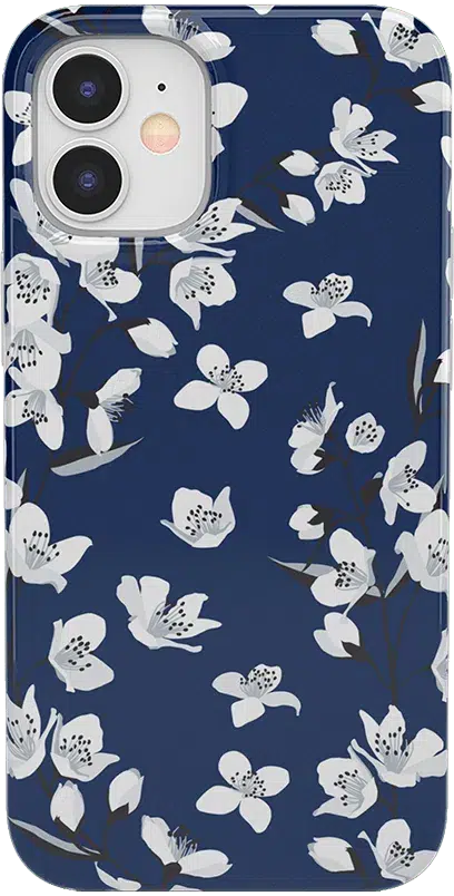 Floral Forest | Navy Cherry Blossom Floral Case iPhone Case get.casely Classic iPhone 12 Pro Max 