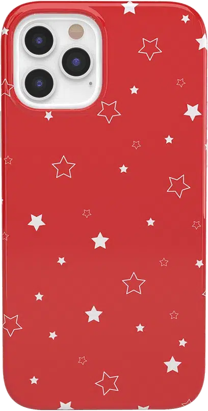 Among the Stars | Red Star Patterned Case iPhone Case get.casely Classic iPhone 12 Pro Max 