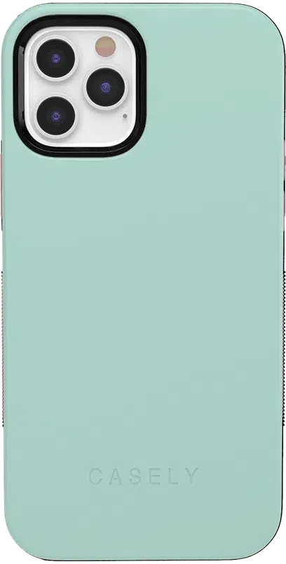 Mint Green on Pink | Ultra-Protective Bold Case iPhone Case get.casely Bold iPhone 12 Pro Max 