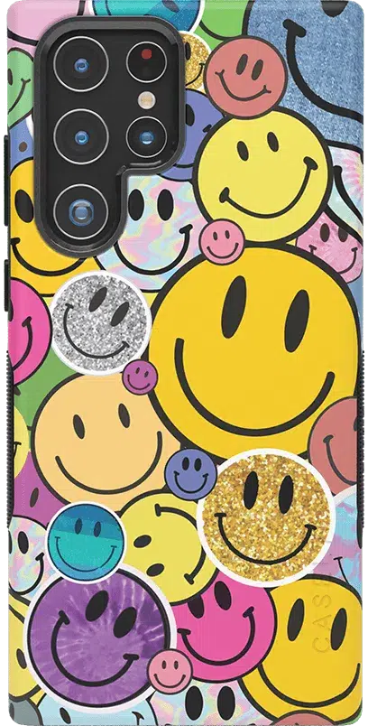 All Smiles | Smiley Face Sticker Samsung Case Samsung Case get.casely Bold Galaxy S22 Ultra 