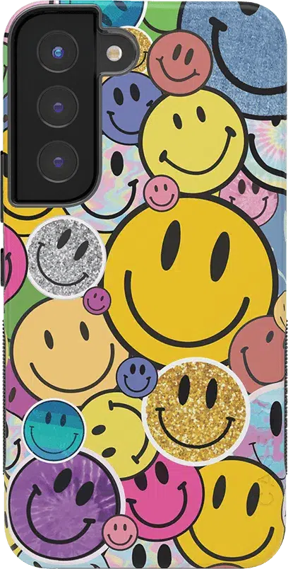 All Smiles | Smiley Face Sticker Samsung Case Samsung Case get.casely Bold Galaxy S22 
