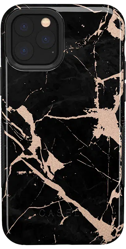 Hidden Gem | Rose Gold and Black Marble Case iPhone Case get.casely Bold iPhone 11 Pro 