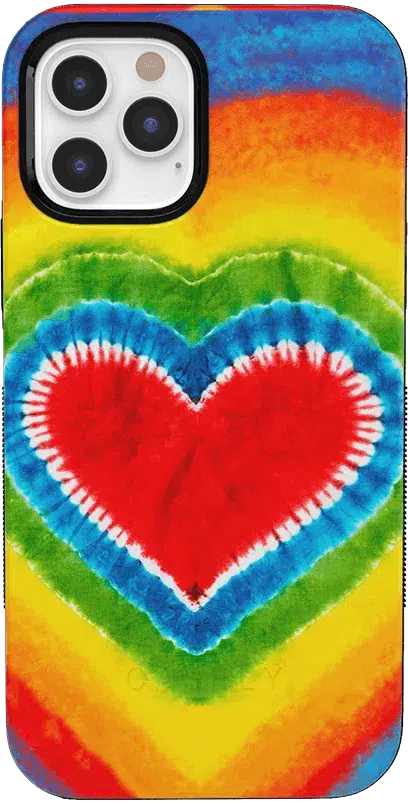 I Heart Tie Dye | Rainbow Heart Case iPhone Case get.casely Classic iPhone 12 Pro 