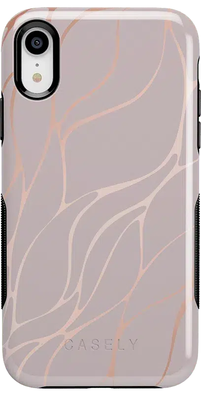 Midnight Ride | Pink and Gold Metallic Waves Case iPhone Case get.casely Bold iPhone XR 