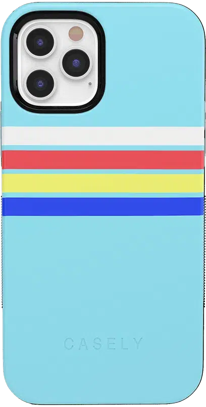 Totally Groovy | Teal Rainbow Stripes Color Block Case iPhone Case get.casely Bold iPhone 12 Pro Max 