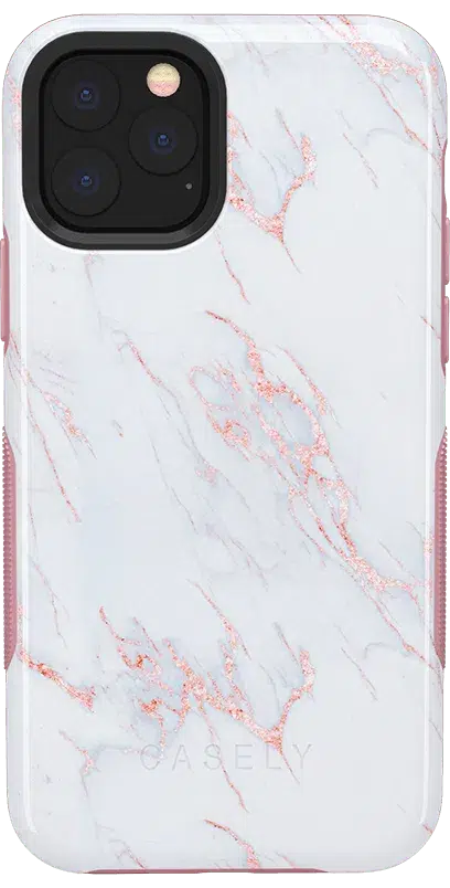 Subtle Blush | White and Pink Marble Case iPhone Case get.casely Bold iPhone 11 Pro 