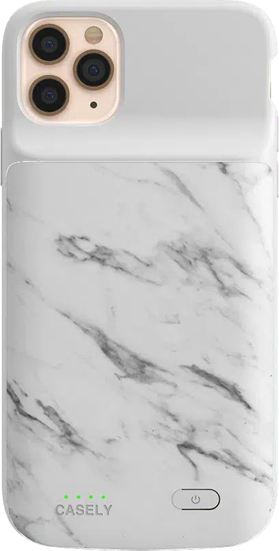Take Me for Granite | White Marble Battery-Powered Charging Case iPhone Case get.casely Power 2.0 iPhone 11 Pro Max 