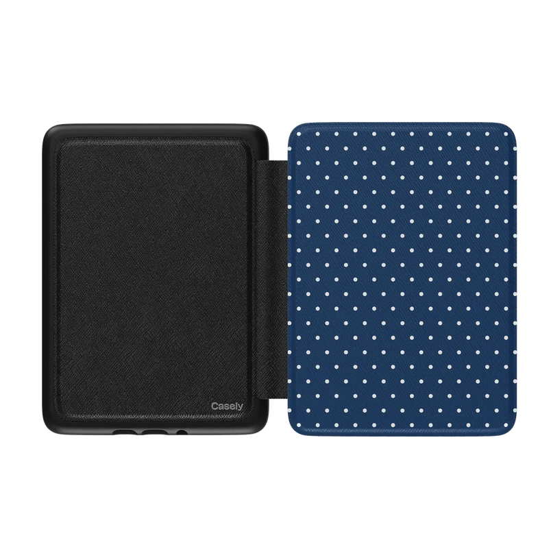 On the Dot | Navy Polka Dot Kindle Case