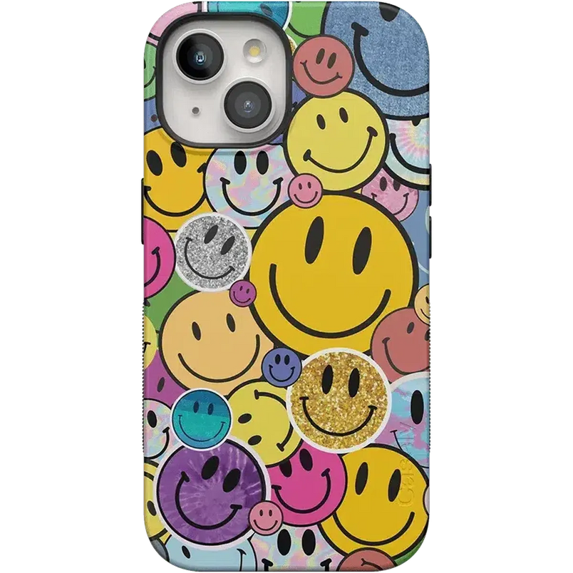 All Smiles | Smiley Face Sticker Case iPhone Case get.casely Bold + MagSafe® iPhone 15 Plus