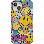 All Smiles | Smiley Face Sticker Case iPhone Case get.casely Bold + MagSafe® iPhone 15 Plus